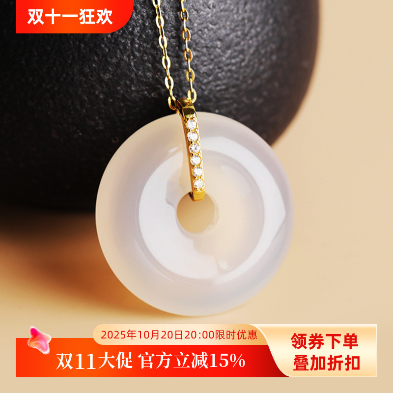 925银吊坠扣纯银扣翡翠蜜蜡女