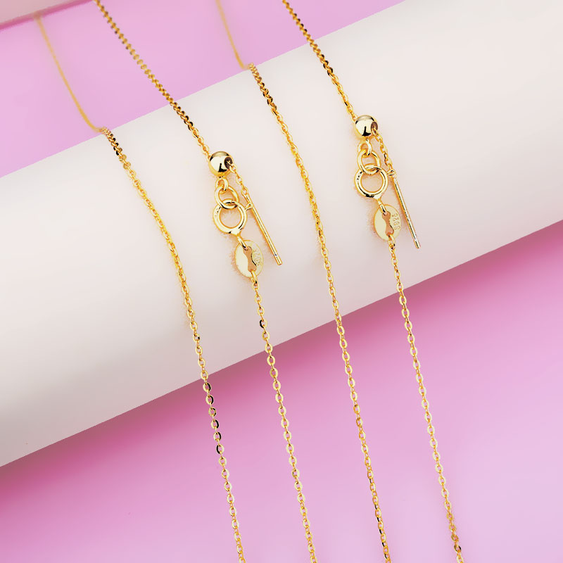 S925纯银项链女锁骨黄金色裸蜜蜡