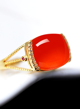 马鞍戒指空托男女S925纯银镂空