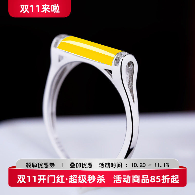 银饰戒托s925纯银戒指绿松石蜜蜡