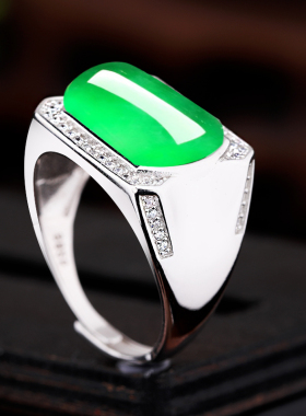 马鞍diy镶嵌翡翠戒托男士S925