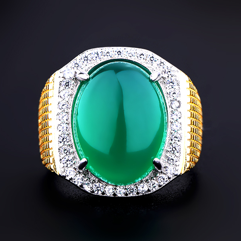 戒指空托男diy镶嵌翡翠玉石戒托