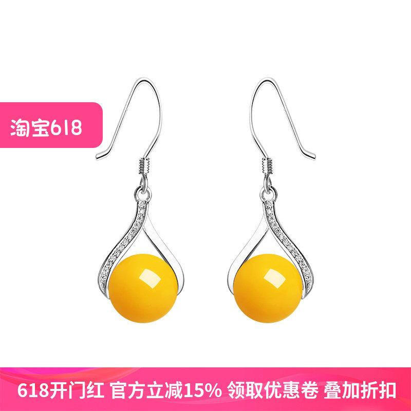 通体925纯银耳环空托镶嵌珍珠玉石通孔圆珠diy耳饰配件小众设计女