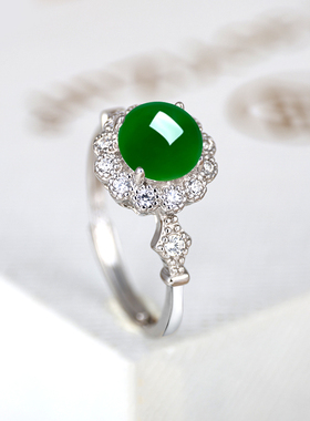 s925纯银镶嵌戒面戒指空托女款