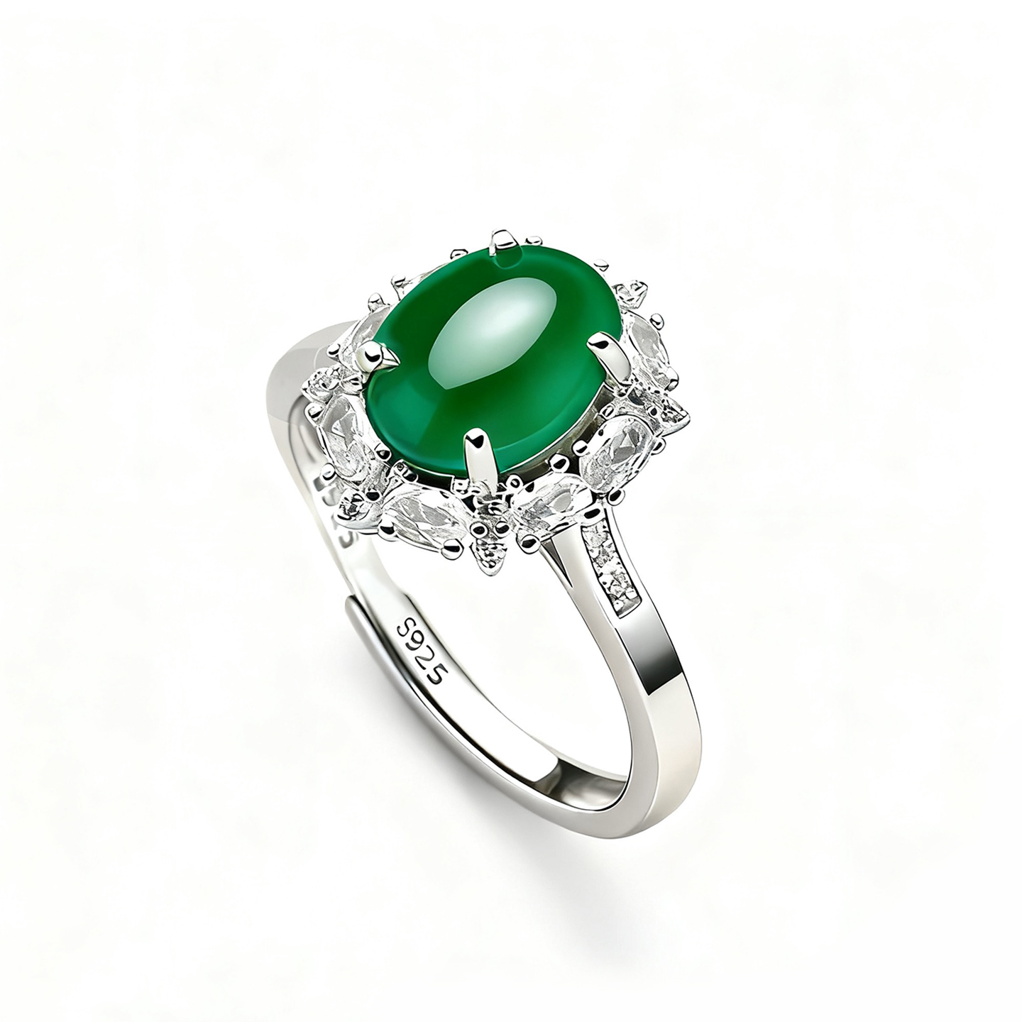 全新S925纯银戒指空托女