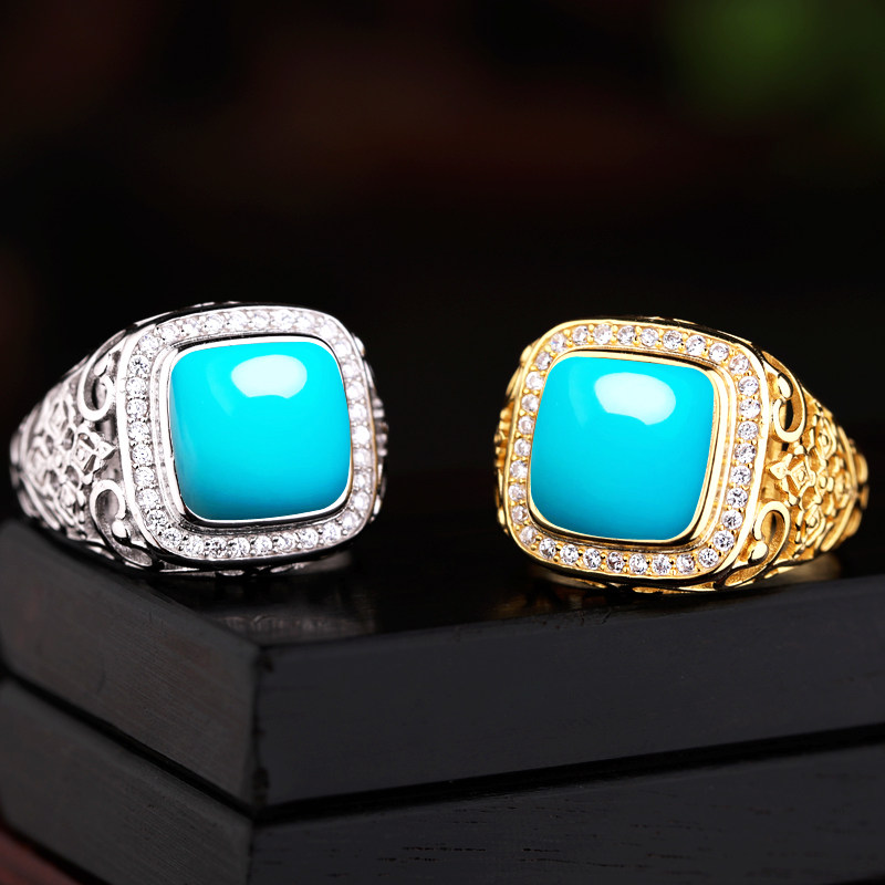 铂银满楼925银戒指托男镶嵌空托