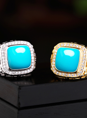 铂银满楼925银戒指托男镶嵌空托