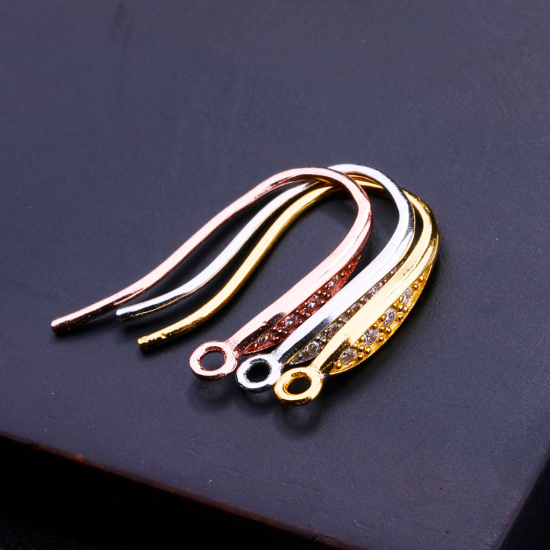 耳饰diy配件S925纯银耳环钩镶嵌蜜蜡宝石耳环耳钩手工制作配件女