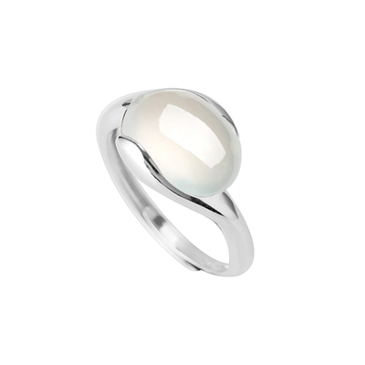 纯银戒指空托镶嵌玉石翡翠戒托女