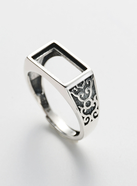 8*8s925方形新款戒指空托纯银