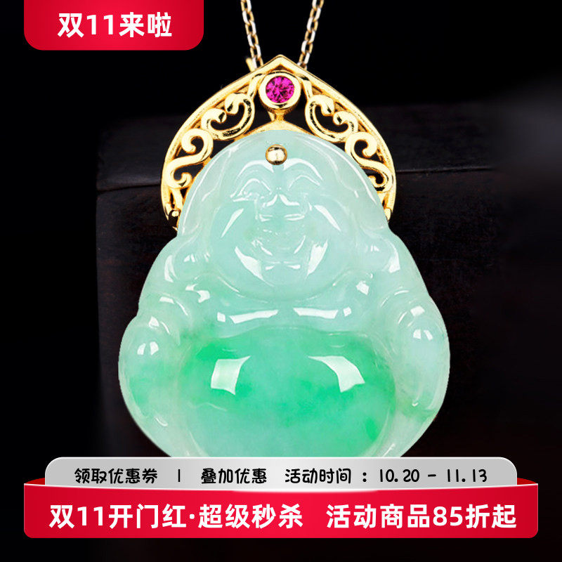 吊坠空托s925银饰翡翠佛公针式
