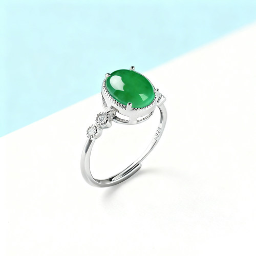 S925纯银戒指空托蛋形椭圆形戒托