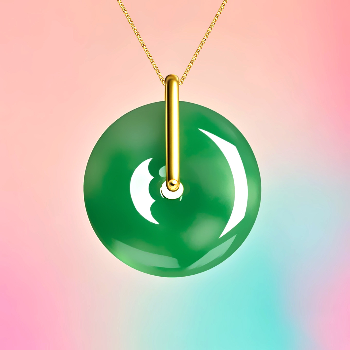 S925纯银翡翠平安扣夹扣吊坠扣卡扣翡翠扣头项链扣挂坠扣空托配件