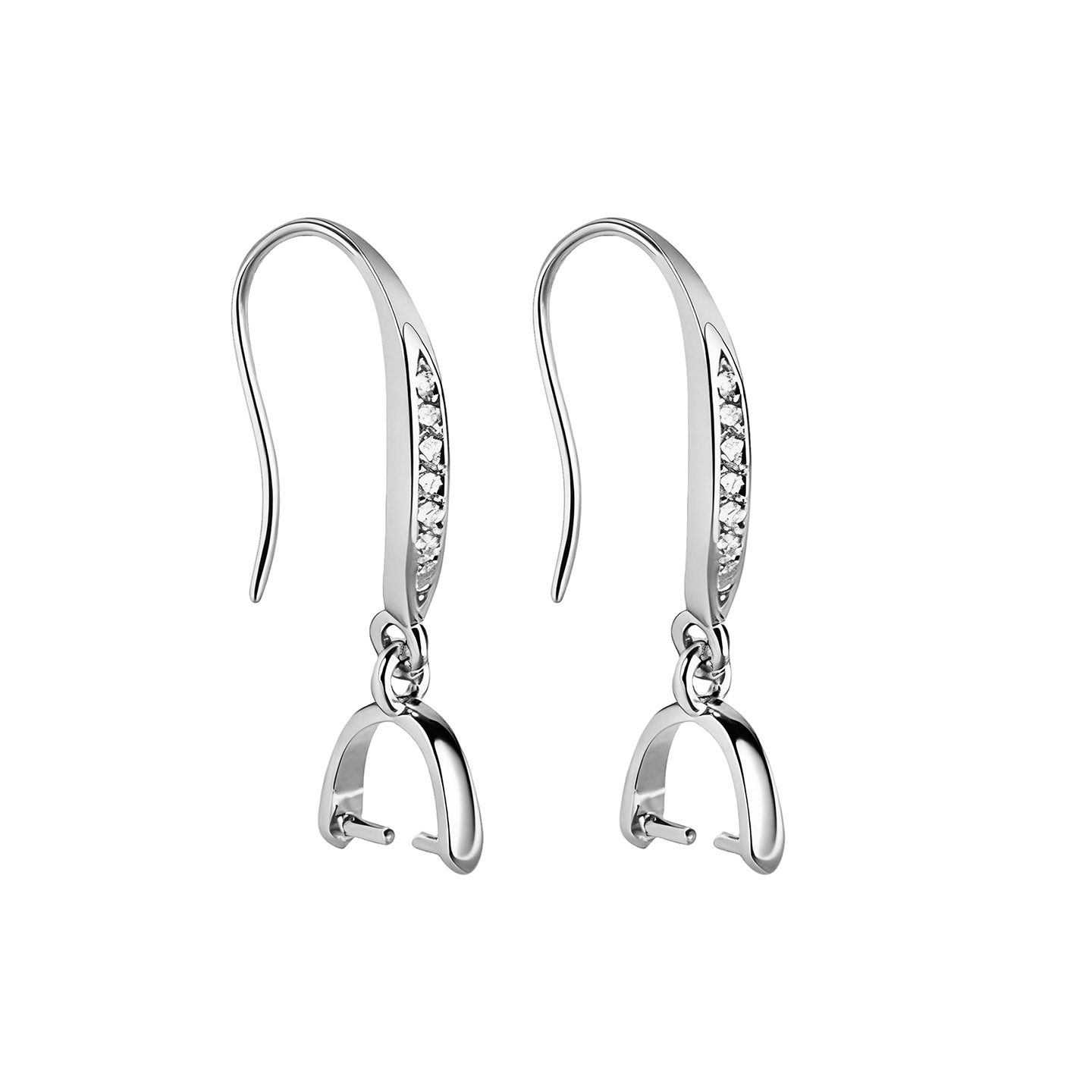 通体S925银耳环空托小众设计配件