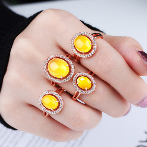 S925银戒指空托镶嵌水钻尖底戒面