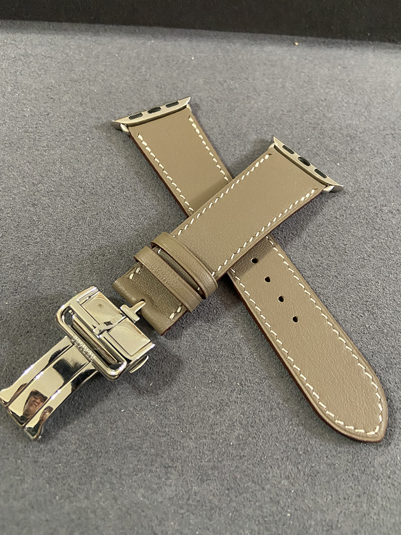 手工缝线iwatch7/8牛皮表带