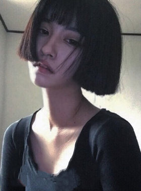 假发女短直发狗啃刘海这个杀手不太冷同款短发个性帅气bobo全头套
