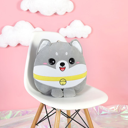 狗狗抱枕被子两用靠背垫办公室腰靠车靠枕靠垫午睡枕头可爱空调被