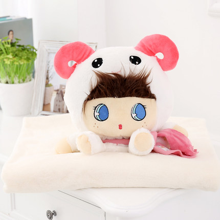 卡通午睡枕头被子汽车抱枕被子两用靠垫被大号空调被靠枕毯子p