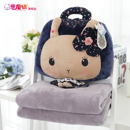 午睡枕头被子汽车抱枕被子两用靠垫被珊瑚绒空调被靠枕加厚毯子