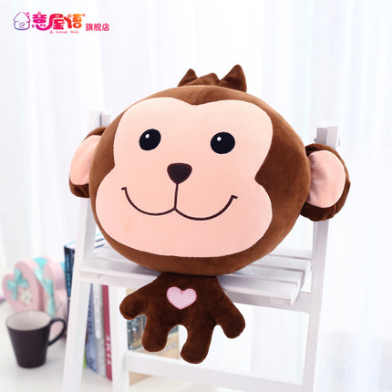 猴子款午睡枕头被子汽车抱枕被子两用靠垫被珊瑚绒空调被靠枕毯子