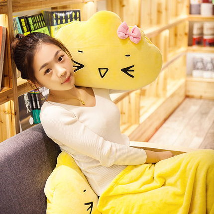 弹力柔软云朵抱枕被两用靠垫被午睡枕头汽车暖手大号靠枕毯子
