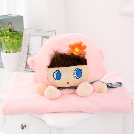 卡通午睡枕头被子汽车抱枕被子两用靠垫被大号空调被靠枕毯子p