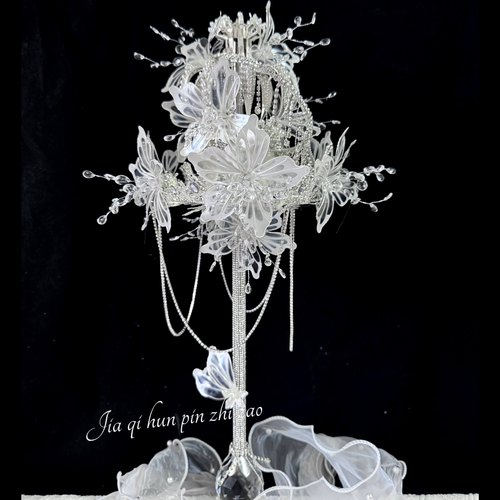 佳期重工定制高端水晶权杖手捧花新娘结婚diy材料包手工新婚礼物