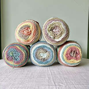 YL月亮手工150克五股段染牛奶棉diy手工编织围巾抱枕毯子玩偶毛线