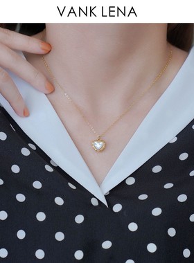 复古爱心贝壳项链女短款