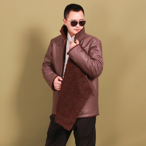 冬季藏装外套男皮衣藏式夹克加绒保暖立领藏族服装西藏民族风藏袍