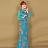 拉萨服夏季 藏装 拼色博拉西藏服裹裙民族风长裙 女新款 纤沫藏族服装