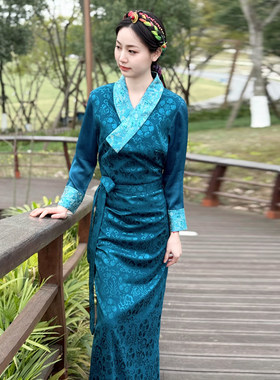 春季藏装女西藏服冰丝藏袍