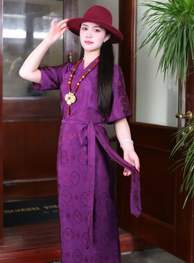 纤沫藏式女藏袍锅庄裙民族风