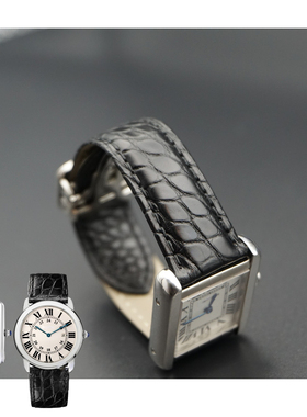 适用于坦克tank solo Must真美洲鳄鱼皮表带原装皮质品质老款