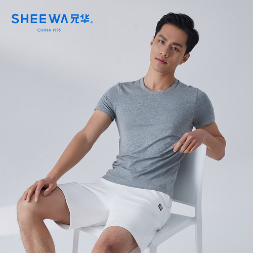 兄华短袖莫代尔圆领健美