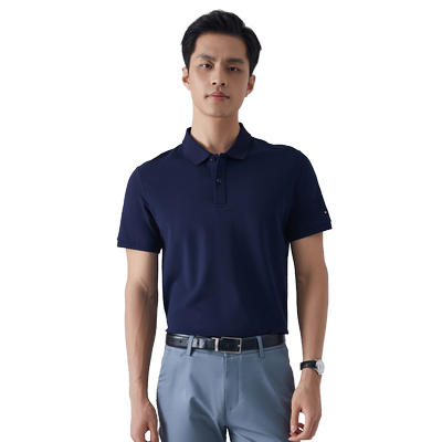 兄华翻领珠地布男士清凉POLO衫