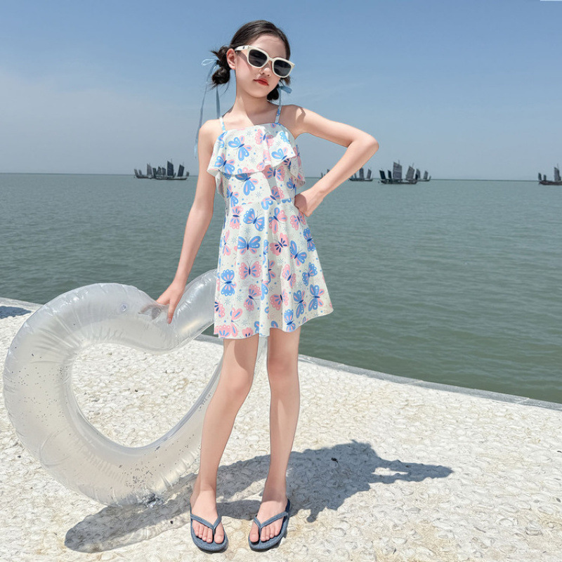 女童泳衣夏季2025新款儿童洋气连体泳装12岁大童女孩高级感