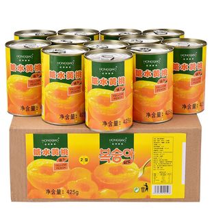 黄桃罐头整箱装425g砀山特产零食品新鲜糖水水果罐头商用烘焙食材