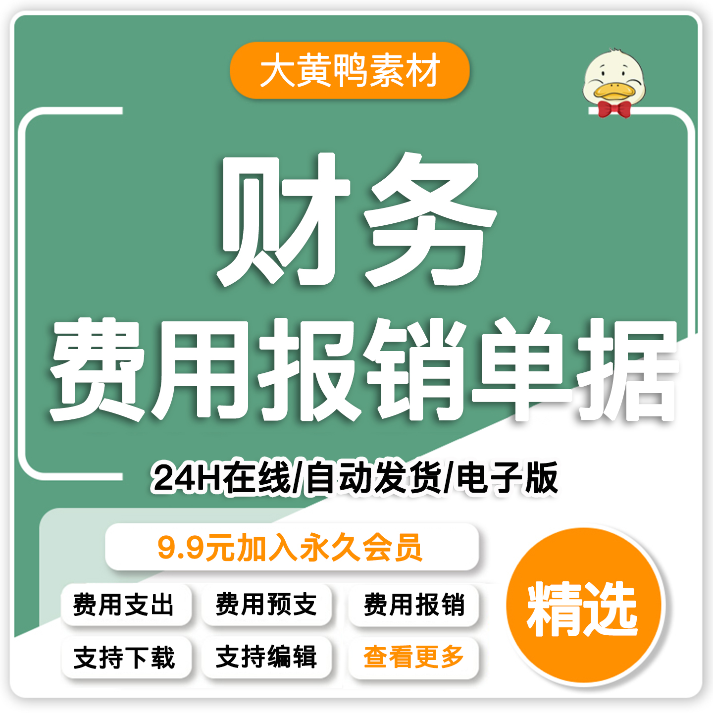 财务会计单据excel模板电子版费用差旅报销记账凭证收据支出表格