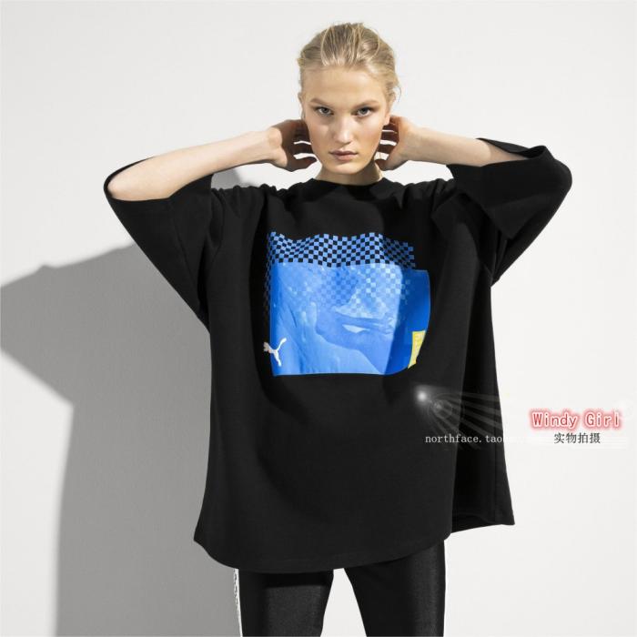 PUMA/彪馬 X 蕾哈娜聯名款 韓國代購578196 18夏 女運動七分袖T恤