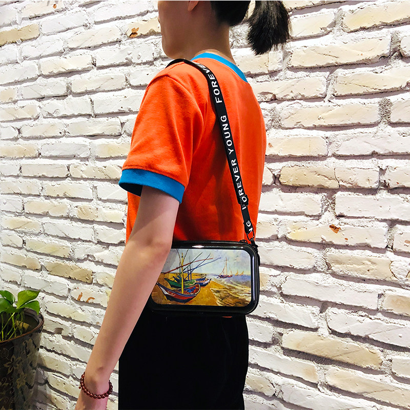 杰思迈原创印花迷你小箱子包20新款手机包百搭女包行李箱斜挎小包