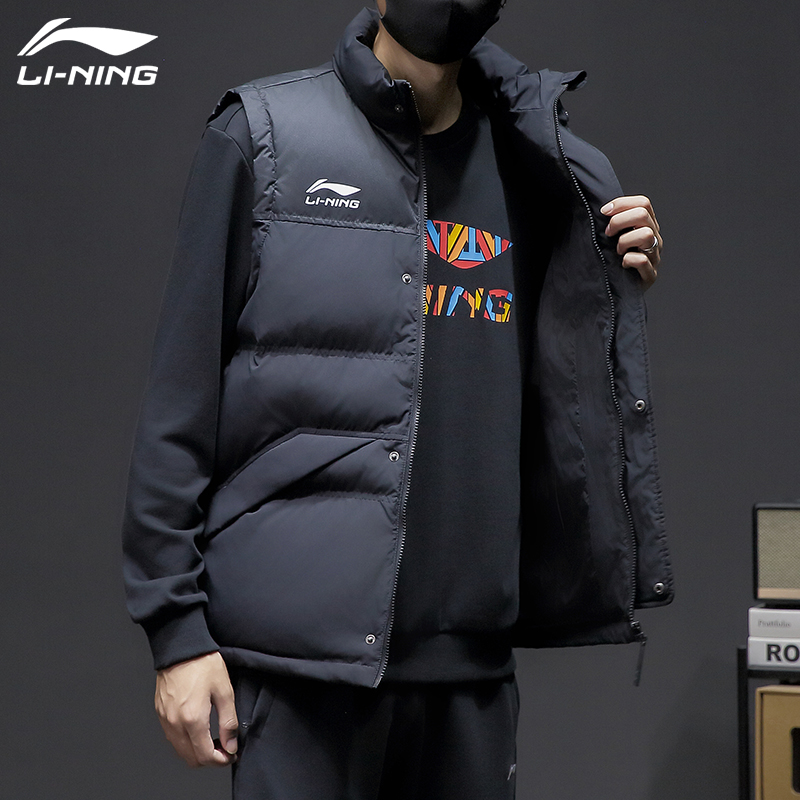 李宁运动马甲棉坎肩秋冬保暖男款