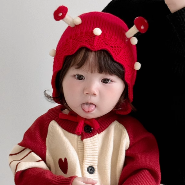 公主红色婴幼儿童毛线帽子秋冬季小月龄女宝宝护耳可爱超萌过新年,童装/婴儿装/亲子装,帽子,淘宝优惠券,粉丝福利购,淘宝优惠卷