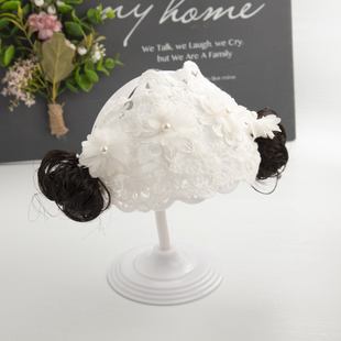 婴儿假发发带男童女宝宝百搭齐刘海头饰生日满月造型摄影发饰头带