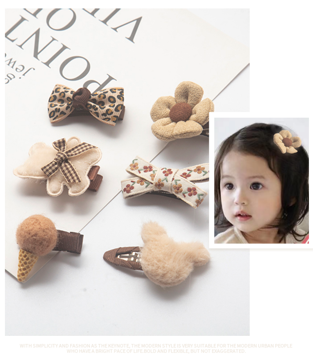 韩国进口甜美公主风碎花儿童发夹