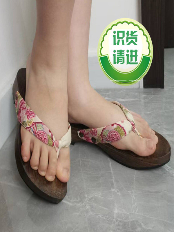 原单夏凉鞋日本布带夹趾木屐凉拖满带拖鞋沙滩鞋可户外木鞋桐木