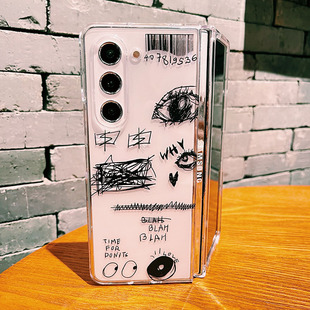 适用于三星W24手机壳fold6折叠屏国行w24心系天下w23/W24大折叠Galaxyzfold7创意线条防摔透明FOLD4保护壳