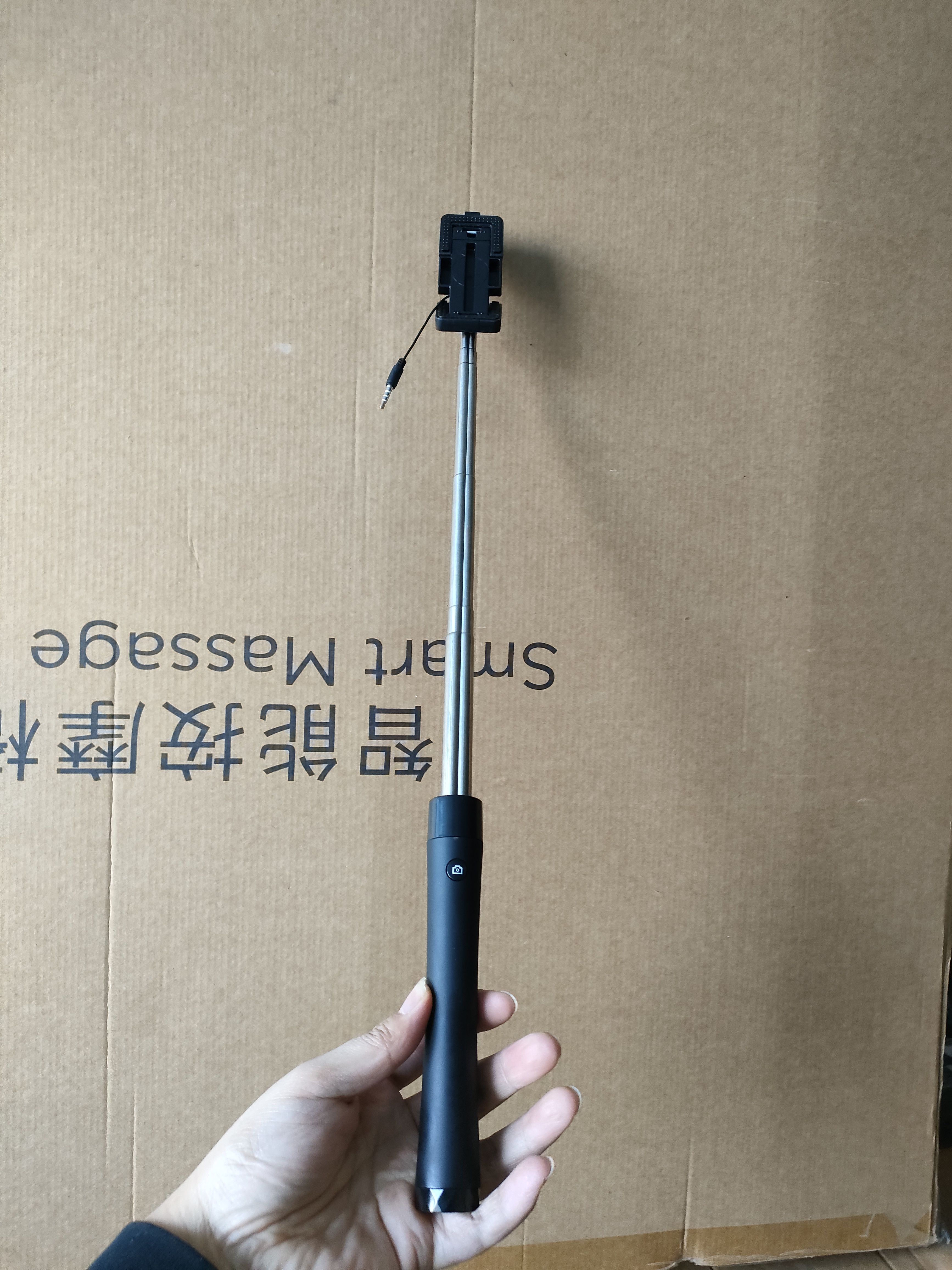 迷你手机线控自拍杆无需蓝牙两用神器多功能拍照便携伸缩安卓支架