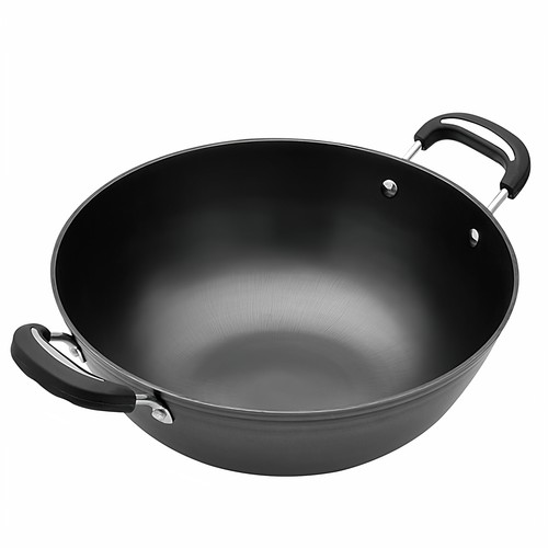 加深大容量无涂层双耳铸铁锅